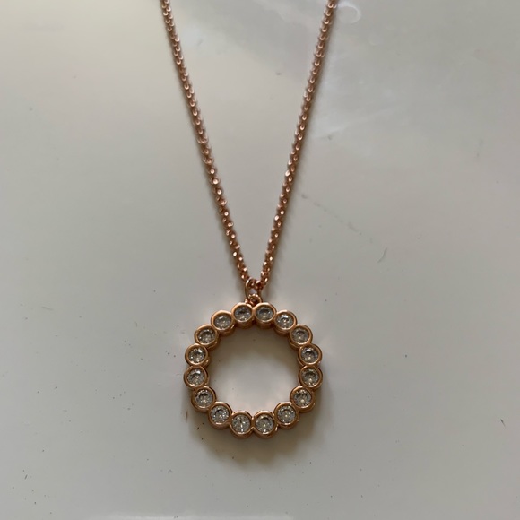 Kate Spade♠️Full Circle Pendant Necklace Rose Gold - Picture 5 of 7